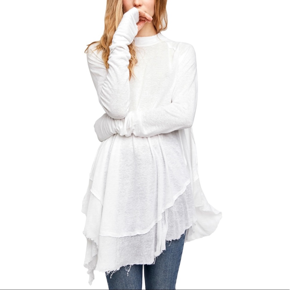 Free People Starlight Tee / Tunic Ivory Size Small